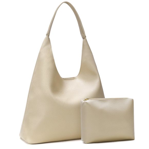 Hobo Bags, Soft Vegan Leather Shoulder Handbags, Slouchy Tote :] - Picture 1 of 6
